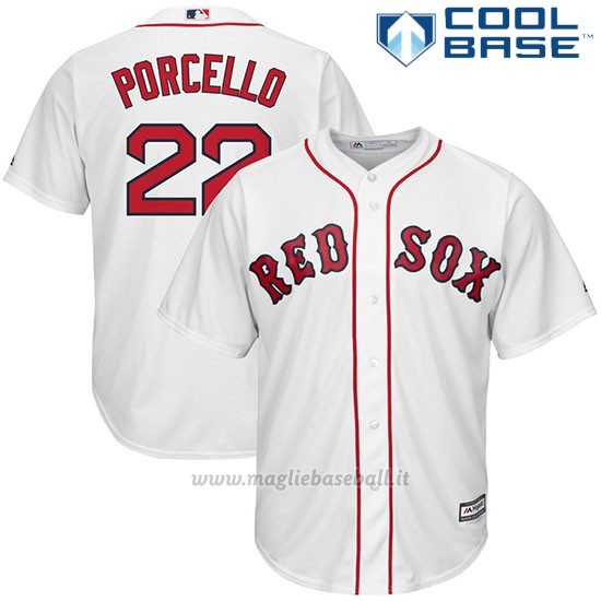 Maglia Baseball Uomo Boston Red Sox 22 Rick Porcello Bianco Cool Base